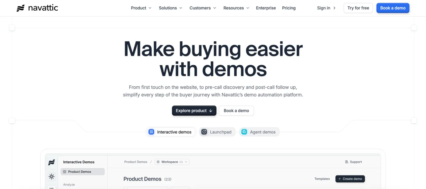 Navattic website hero image screenshot