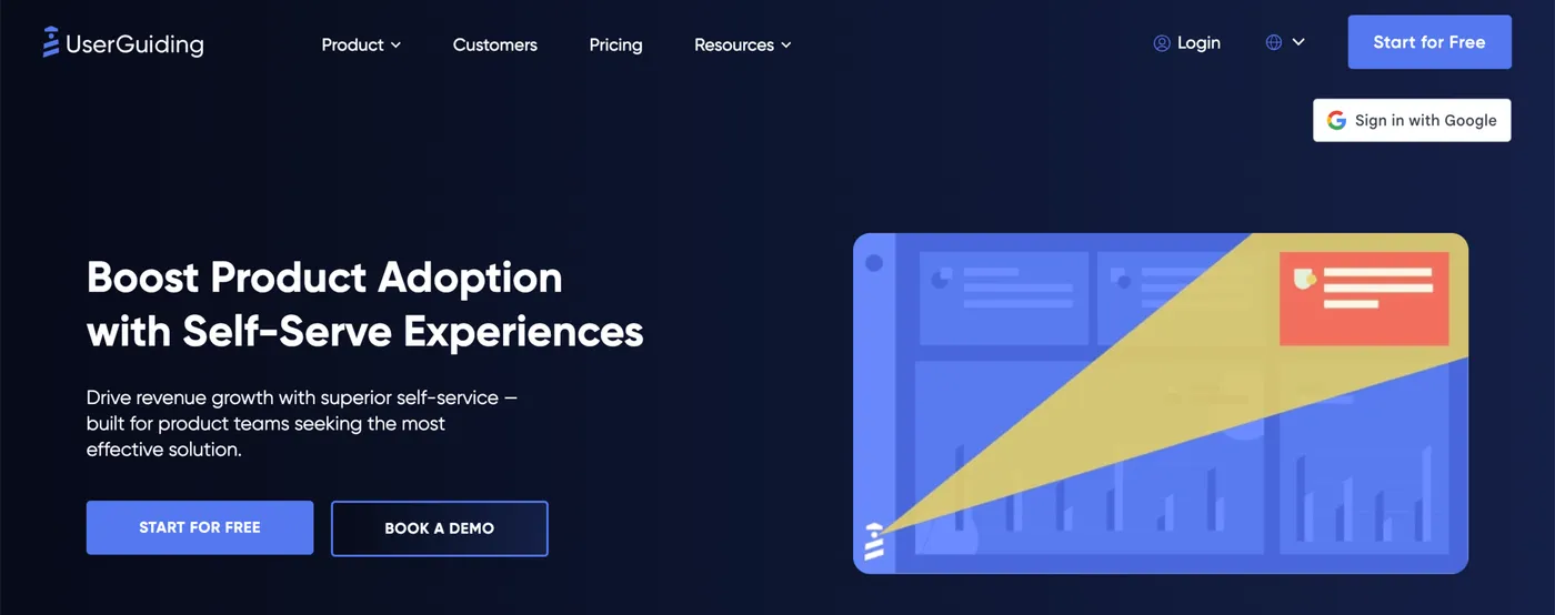 UserGuiding website hero image screenshot