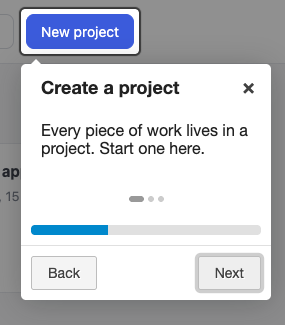 First step of the product tour built with Intro.js, shown with its default styling