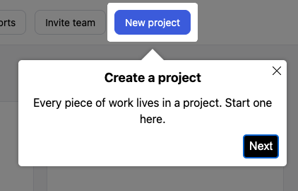 First step of the product tour built with React Joyride, shown with its default styling