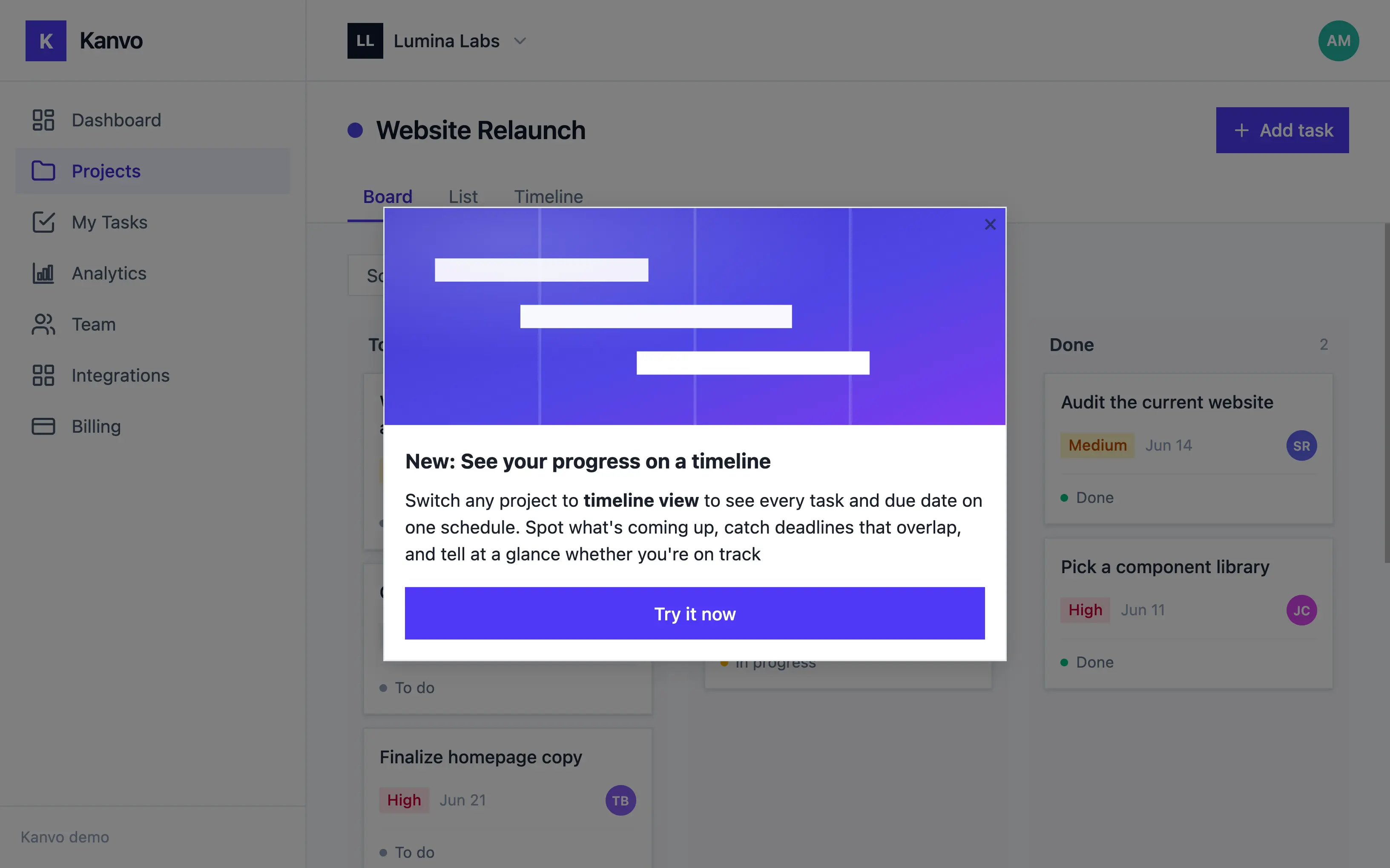 FlowNavi in-app announcement screenshot